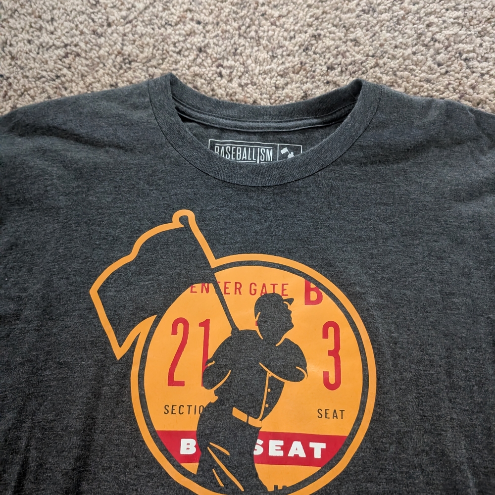 Baseballism Heather Gray Graphic T-Shirt for Men